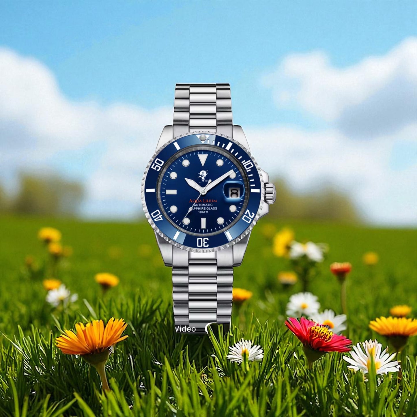 Aqua Lilium Sonic Blue automatic watch limited edition