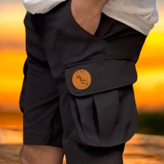 Black lightweight cargo shorts