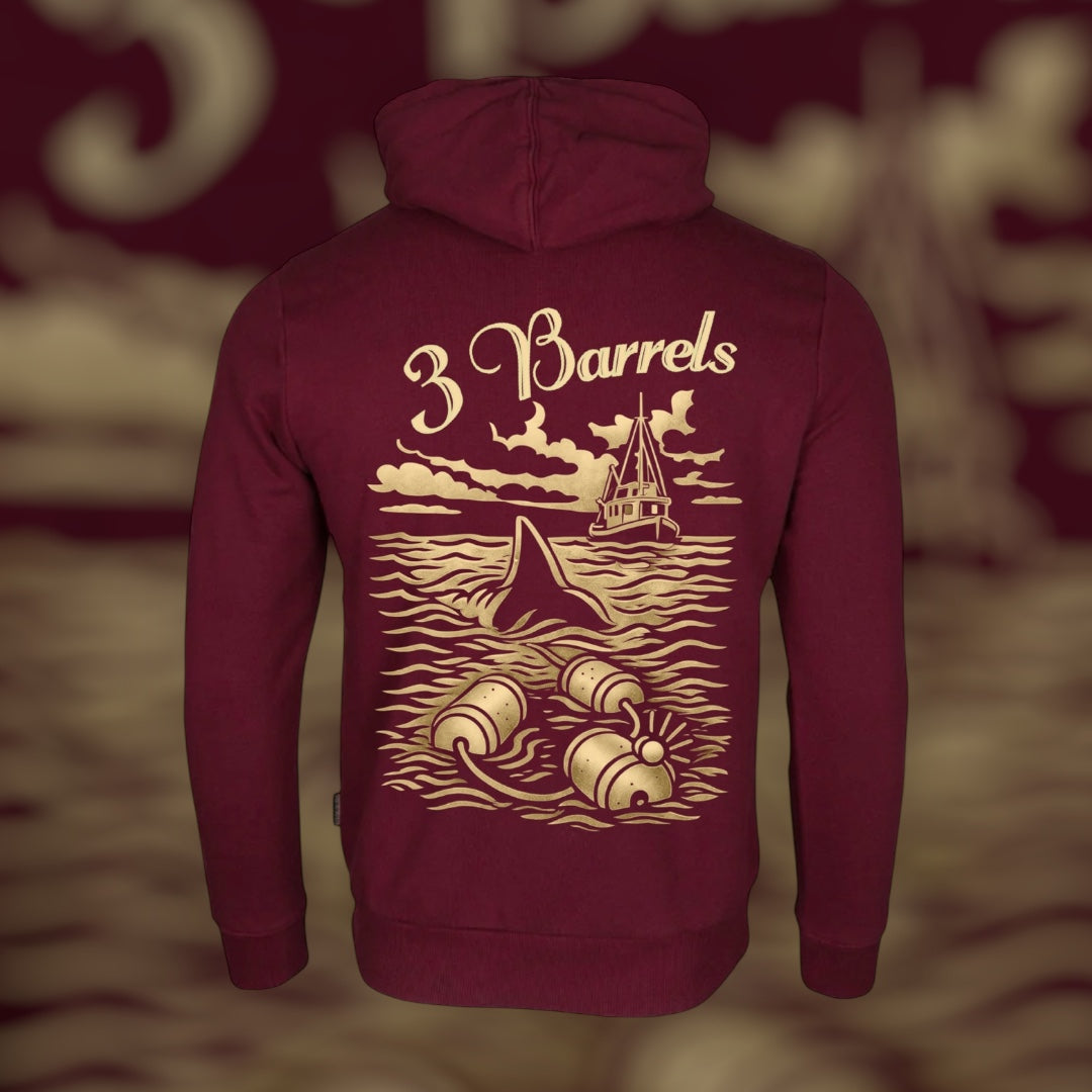 3 Barrels Burgundy Hoody