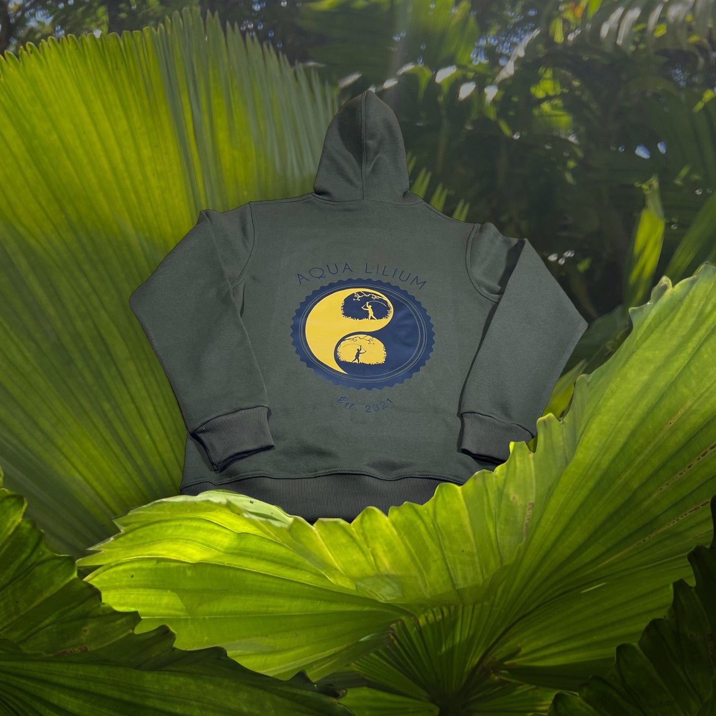 Green Hoody with yellow Ying Yang Design