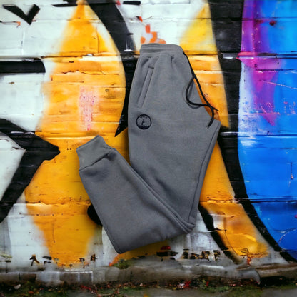 Grey Joggers with black logo