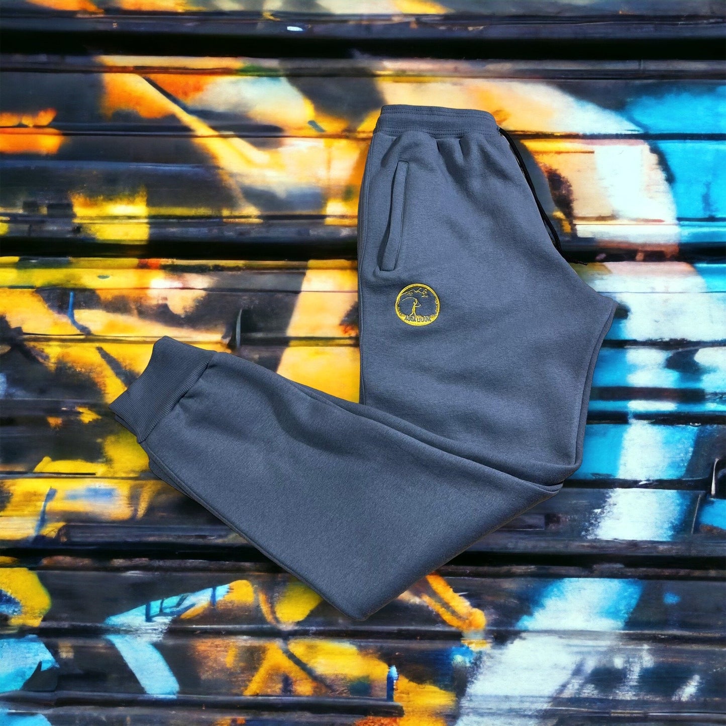 Grey Joggers Gold Logo