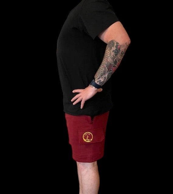 Burgundy Cargo Shorts